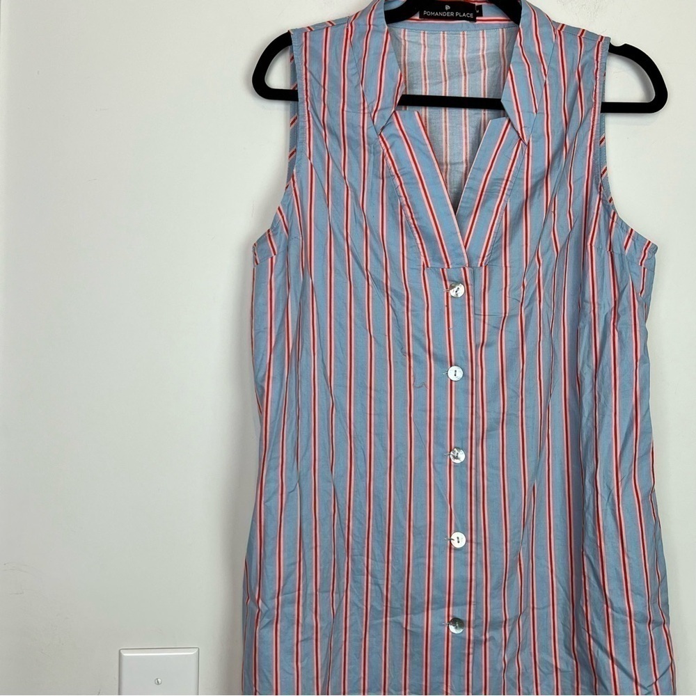 Tuckernuck Pomander Place  Maxi Dress womens M Blue Striped Lara Summer Dress - Picture 9 of 11